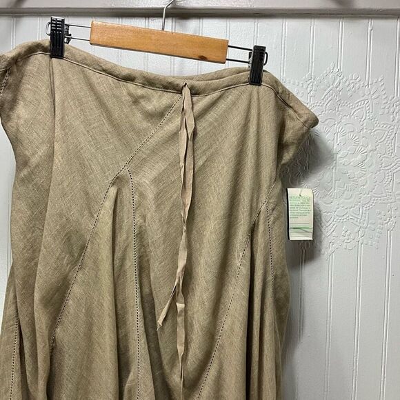 VINTAGE MAX EDITION Linen Blend Asymmetrical Boho Skirt - Picture 2 of 5